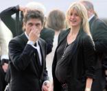 Sarah Lavoine, très enceinte, et Marc sur Le Paquebot, à la soirée d'anniversaire de Johnny Hallyday. 15/06/2010