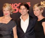 La ravissante Cameron Diaz aux côtés de Tom Cruise et de la productrice Cathy Conrad, à l'occasion de l'avant-première de  Night and Day , à Séville, en Espagne, le 16 juin 2010.