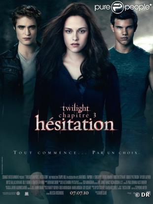 Robert Pattinson, Kristen Stewart et Taylor Lautner, à l'affiche de  Twilight - Hésitation .