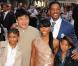Jaden Smith, Jackie Chan, Jada-Pinkett Smith, Will Smith et Willow Smith à l'occasion de l'avant-première britannique de  Karate Kid , à Leicester Square, à Londres, le 15 juillet 2010.