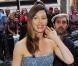 Jessica Biel, portant une robe Versace, lors de l'avant-première à Berlin de L'Agence tous risques le 29 juillet 2010