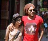 Lenny Kravitz et sa fille Zoe Kravitz se promènent à New York