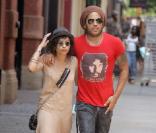 Lenny Kravitz et sa fille Zoe Kravitz se promènent à New York