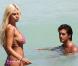 Shauna Sand, sa fille ainée et son petit ami passent l'après-midi sur la plage de Miami le 18 août 2010