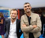 Jeremy Michalak et Alexandre Dos Santos lors de la conférence de presse annuelle de la chaîne Direct 8 à Paris le 26 août 2010