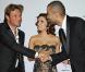 Eva Longoria et Tony Parker saluent Laurent Delahousse lors de la deuxième édition du Par Coeur Gala le 20 septembre 2010.