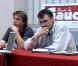 Jean-Luc Mélenchon (gauche) attaque David Pujadas dans  Fin de consession , le documentaire de Pierre Carles (droite), en salles le 27 octobre 2010