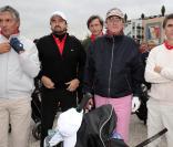 Rachid Arhab, Henri Leconte, Patrick de Carolis, Philippe Lavil et Tex lors du tournoi de golf des personnalités à Guyancourt le 15 octobre 2010