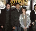 Julien Boisselier, Roschdy Zem, Mélanie Laurent et Pascal Elbé à l'avant-première de Shine a light à l'Olympia, le 9/04/08