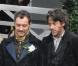 Jude Law et Robert Downey Jr. sur le tournage de Sherlock Holmes 2 en Grande-Bretagne à Pyrton le 20 octobre 2010