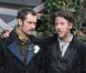 Jude Law et Robert Downey Jr. sur le tournage de Sherlock Holmes 2 en Grande-Bretagne à Pyrton le 20 octobre 2010