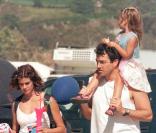 Teri Hatcher, son ex-mari Jon Tenney et leur fille Emerson Rose au temps du bonheur en 2000