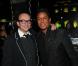 Jermaine Jackson pose avec Karl Zéro dans l'enceinte du VIP Room (Paris), vendredi 26 novembre.