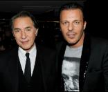 Richard Berry et Jean-Roch au restaurant Gioia, au VIP Room, le 7 décembre 2010. Présentation du dernier bijou d'Edouard Nahum.