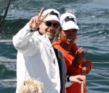 Oprah Winfrey et Russell Crowe sur un yacht dans la baie de Sydney, en compagnie de la femme de l\'acteur australien Danielle Spencer, le 13 décembre 2010