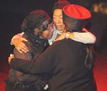 Obsèques de Bobby Farrell de Boney M, à Amsterdam, le 8 janvier 2010 : Liz Mitchell, Maizie Williams et Marcia Barrett