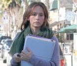 Jennifer Love Hewitt aborde une triste mine, seule, dans les rues de Los Angeles le 12 janvier dernier.