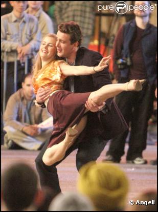 Amy Adams et Jason Segel dansent pour le tournage du film,  Les Muppets , à Los Angeles le 17 janvier 2011.