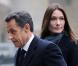 Carla Bruni et Nicolas Sarkozy aux obsèques de Philippe Séguin, le 11 janvier 2010. 