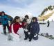 La princesse Marie et le prince Joachim de Danemark, le 17 février 2011 lors de leurs vacances aux sports d'hiver à Verbier, dans les Alpes suisses, avec leur fils Henrik, ainsi que Nikolai et Felix, les garçons nés du 1er mariage de Joachim.
