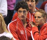 Laure Manaudou et Benjamin Stasiulis, le 23/04/08, à Dunkerque