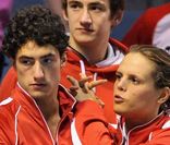 Laure Manaudou et Benjamin Stasiulis, le 23/04/08, à Dunkerque