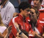 Laure Manaudou et Benjamin Stasiulis, le 23/04/08, à Dunkerque