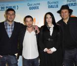 Teddy Lussi-Modeste, Guillaume Gouix, Béatrice Dalle et Serge Riaboukine, à l\'occasion de l\'avant-première de <em>Jimmy Rivière</em>, qui s\'est déroulée à l\'UGC Ciné-Cité des Halles, à Paris, le 7 mars 2011.<br />