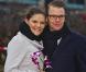 La princesse Victoria de Suède et le prince Daniel en visite à Malmö, dans le sud de la Suède, le 9 mars 2011. Clou de leur visite du jour : une imposante tour torsadée dominant la rade.