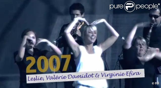 Virginie Effira, Leslie et Valérie Damidot dans la vidéo pour les 5 ans de Tout le monde chante contre le cancer