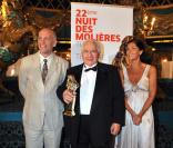 John Malkovich, Michel Galabru, Cristiana Reali lors de la cérémonie des Molières 2008