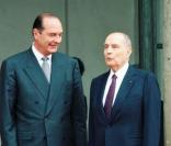 François Mitterrand et Jacques Chirac à l'Elysée en mai 1995