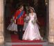 Kate et William sortent de l'abbaye de Westminster, à Londres, après avoir échangé leurs voeux, le 29 avril 2011.