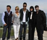 Cécile de Ménibus avec Dominique Damien Réhel, Chantal Thomass, Baptiste Giabiconi et Franck Sorbier à Dinard à l'occasion du 18e Festival International des jeunes créateurs de mode, le 7 mai 2011