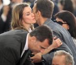 Letizia et Felipe d'Espagne ont rendu visite aux familles des victimes du tremblement de terre de Lorca, en Espagne. Le 13 mai 2011