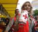 Adriana Karembeu, lors de l'ouverture de la quête annuelle de la Croix-Rouge, en mai 2008.
