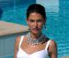Bianca Balti, ambassadrice des bijoux De Grisogono, pose à l'hôtel Martinez à Cannes le 16 mai 2011