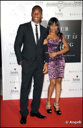 Didier Drogba et sa compagne Lala Diakité, à Londres, le 21 septembre 2010.
