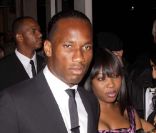 Didier Drogba et sa compagne Lala Diakité, à Londres, le 21 septembre 2010.