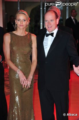 Albert de Monaco et Charlene Wittstock participent au gala célébrant la victoire de Sebastian Vettel au Grand Prix de Monaco. 29 mai 2011
