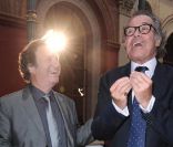 Daniel Russo et Michel Leeb lors de la vingtième édition du Prix Montblanc de la Culture. 9 juin 2011 