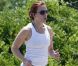 Scarlett Johansson en plein jogging à Santa Fe entre deux prises du film The Avengers. juin 2011 
