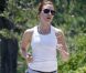 Scarlett Johansson en plein jogging à Santa Fe entre deux prises du film The Avengers. juin 2011 