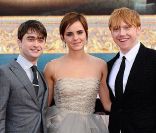 Daniel Radcliffe, Emma Watson et Rupert Grint à Londres le 7 juillet 2011 pour l'avant-première de Harry Potter et les Reliques de la mort - partie II