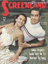 Tyrone Power et Linda Christian en couverture de Screenland (1949)
