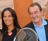 Jean-Pierre Pernaut et Nathalie Marquay, tournoi de Roland-Garros, le 28 mai 2011.