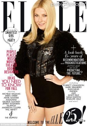 Gwyneth Paltrow en couverture de l'édition de septembre du Elle américain.