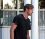 Alexander Skarsgard et Joanna Vanderham sur le tournage de What Maisie Knew, à New York le 12 août 2011 