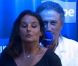Michel Drucker ausculte Faustine Bollaert dans son émission Faites entrer l'invité sur Europe 1, le vendredi 26 août 2011.