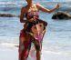 Halle Bery respire le bonheur en compagnie de Nahla, sa fille. Balade à la plage à Malibu le 27 août 2011
